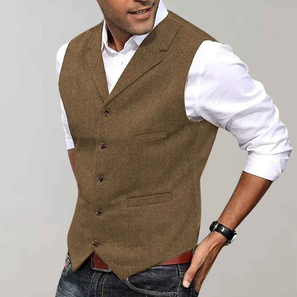 Nokmo | Men's Herringbone Suit Vest