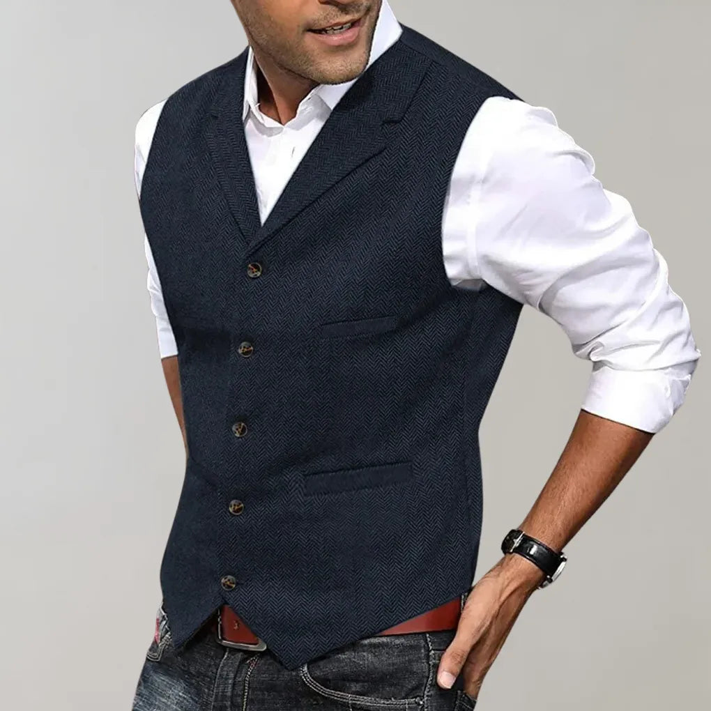 Nokmo | Men's Herringbone Suit Vest