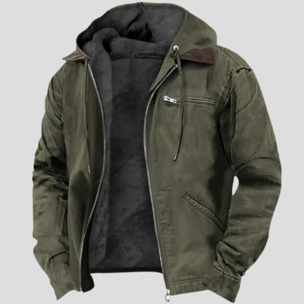 Nokmo | Men's Hooded Winter Jacket with Fleece Lining