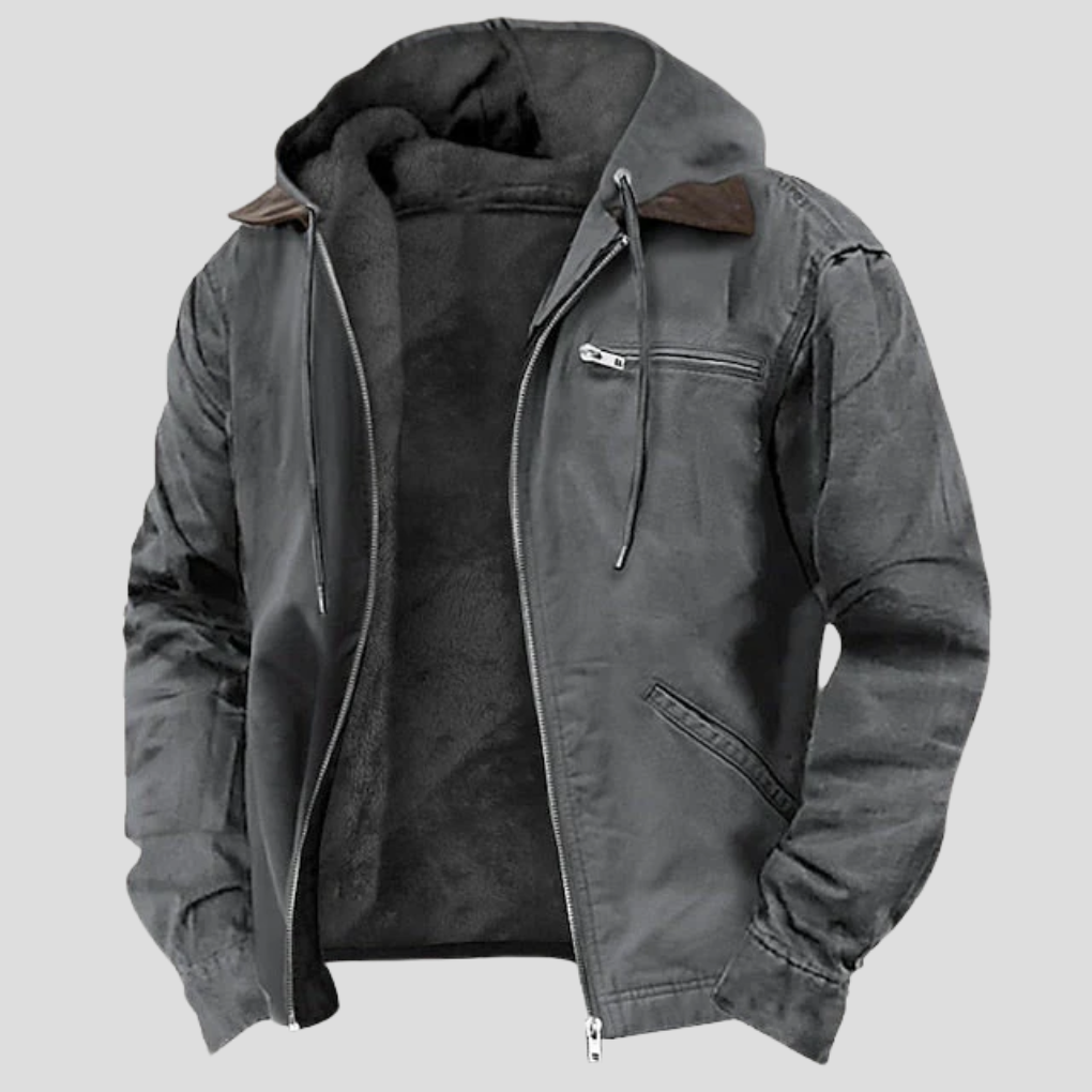 Nokmo | Men's Hooded Winter Jacket with Fleece Lining