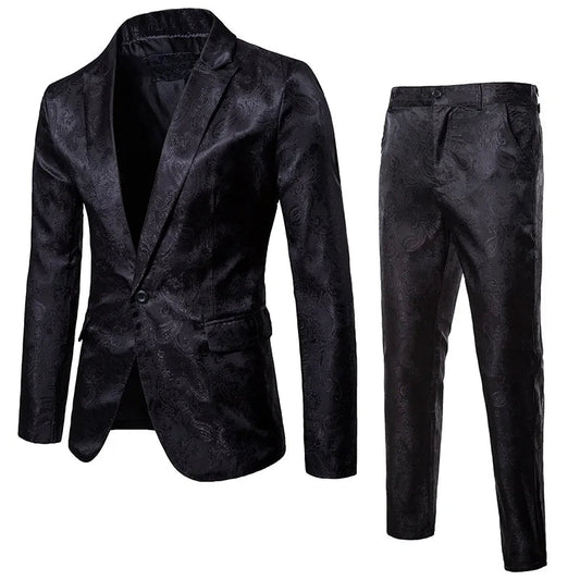 Nokmo | Men's Jacquard Suit Set with Paisley Pattern