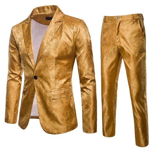 Nokmo | Men's Jacquard Suit Set with Paisley Pattern