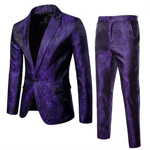 Nokmo | Men's Jacquard Suit Set with Paisley Pattern
