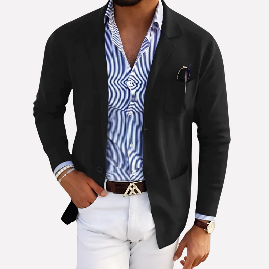 Nokmo | Men's Knit Blazer with Lapel Collar