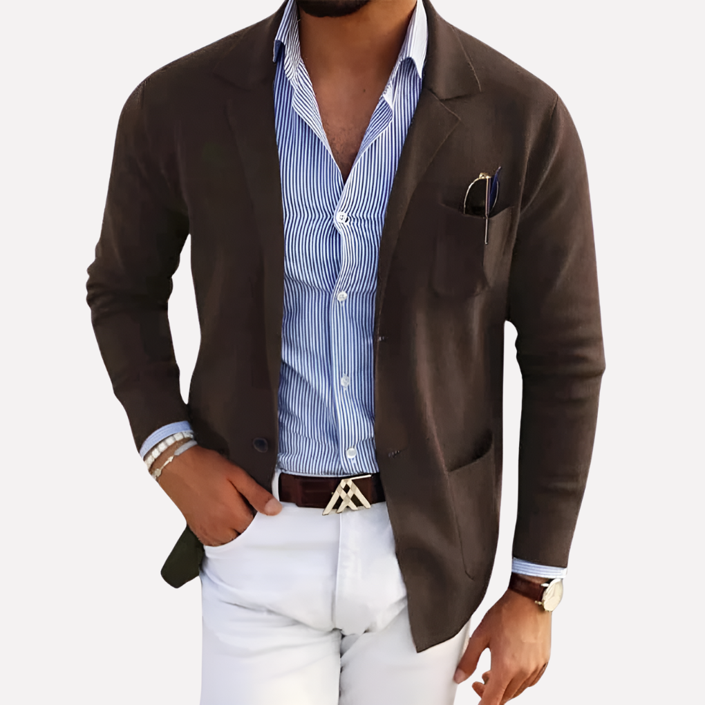 Nokmo | Men's Knit Blazer with Lapel Collar