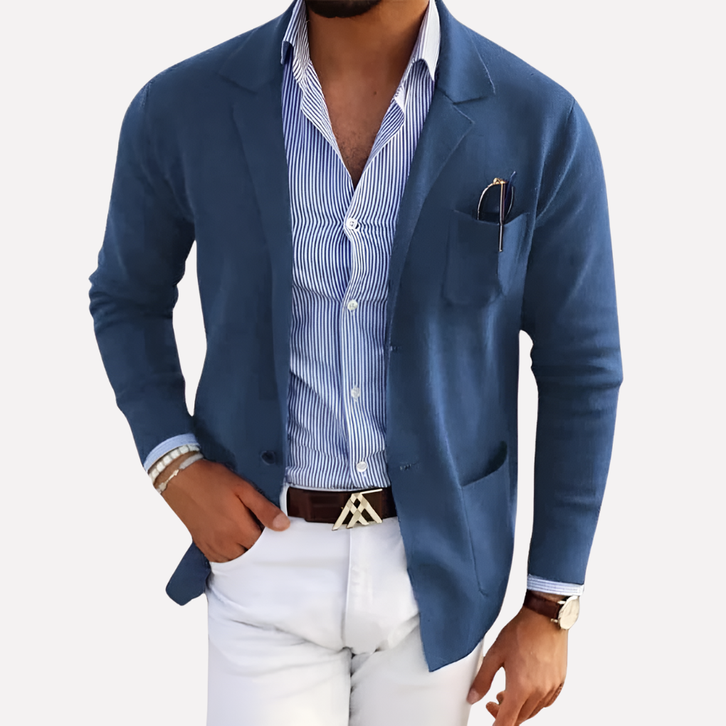 Nokmo | Men's Knit Blazer with Lapel Collar