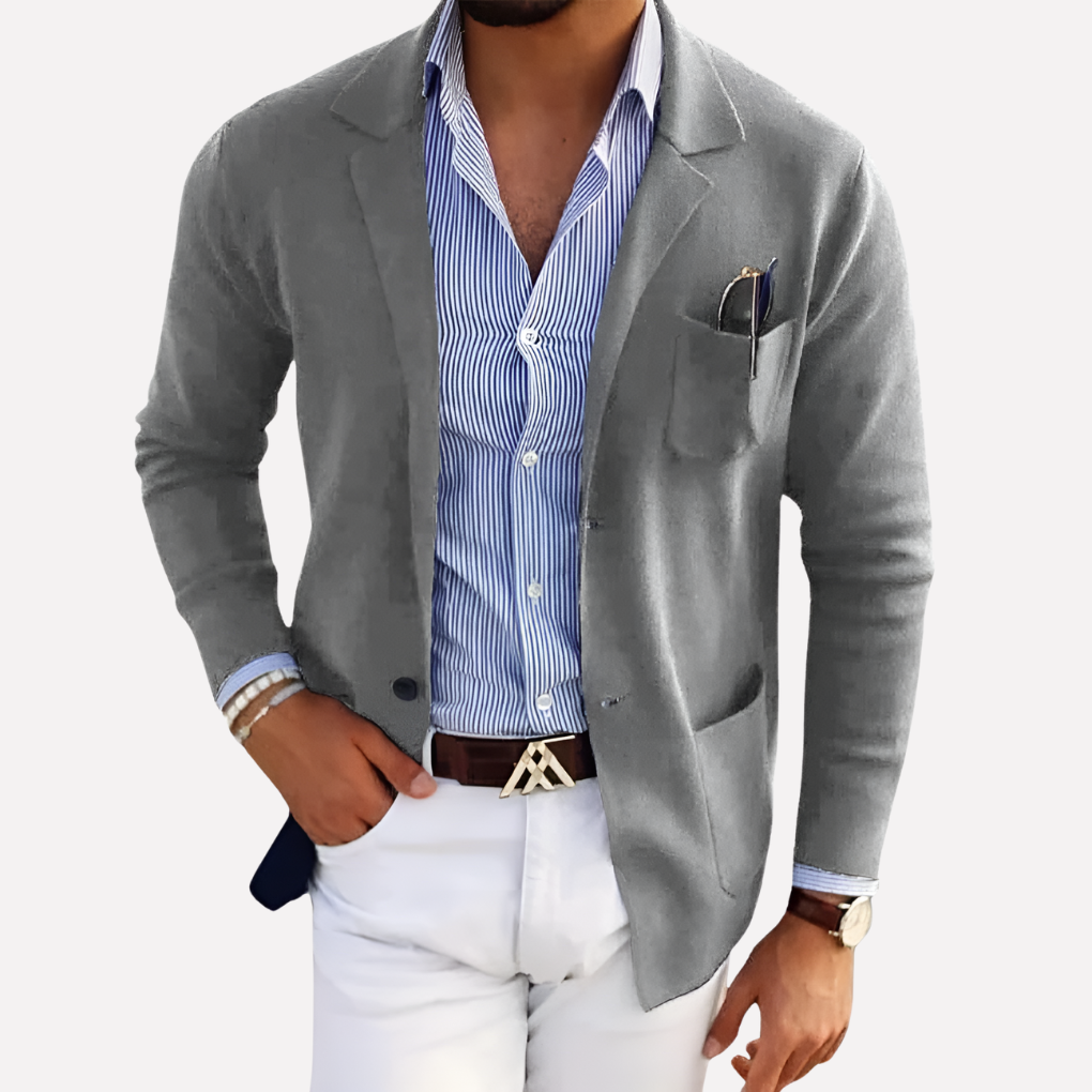 Nokmo | Men's Knit Blazer with Lapel Collar