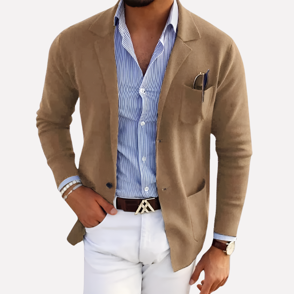 Nokmo | Men's Knit Blazer with Lapel Collar