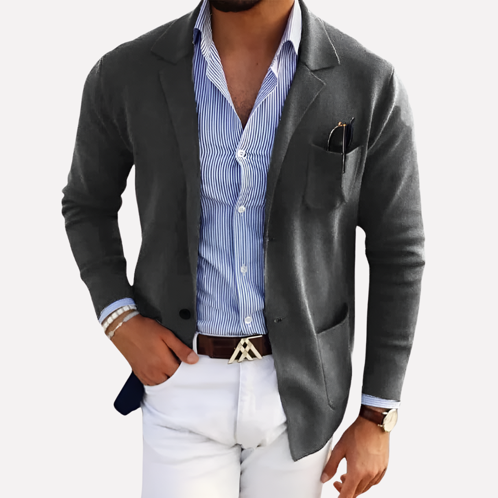 Nokmo | Men's Knit Blazer with Lapel Collar