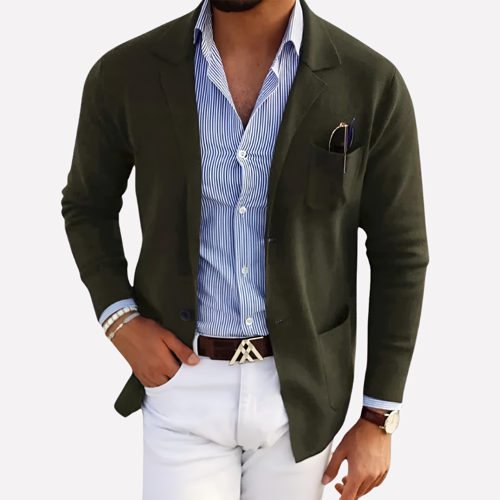 Nokmo | Men's Knit Blazer with Lapel Collar