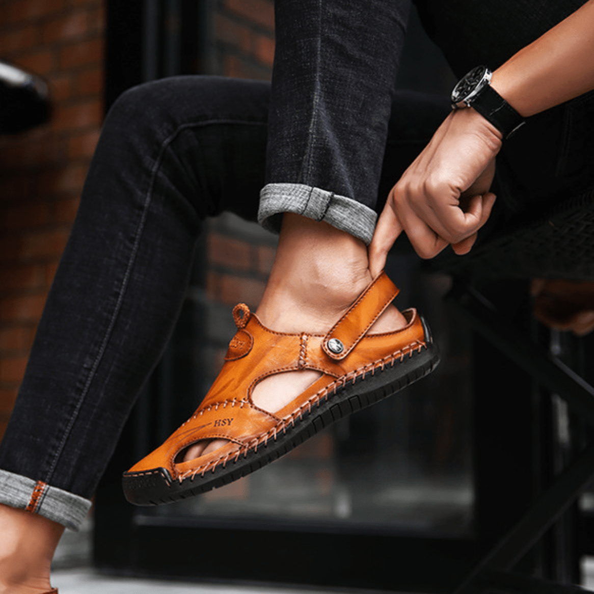 Nokmo | Men's Leather Fisherman Sandals