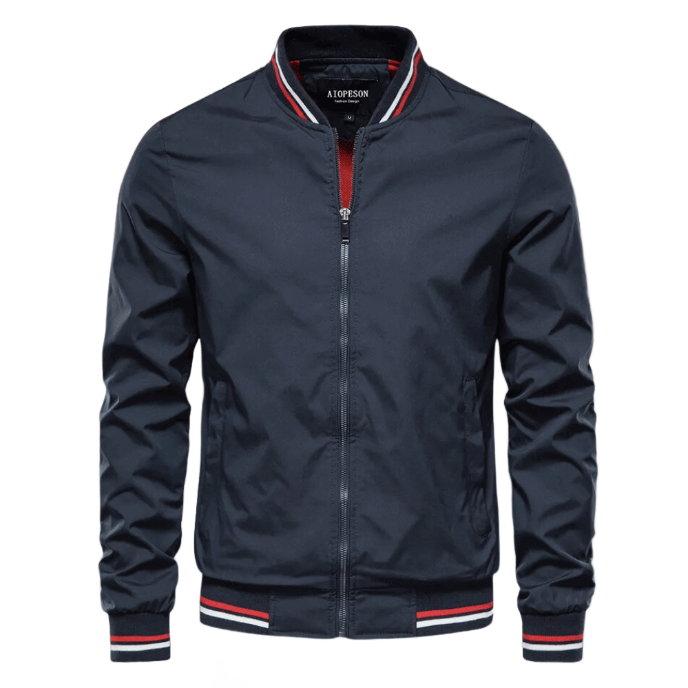 Nokmo | Men's Lightweight Bomber Jacket with Striped Collar