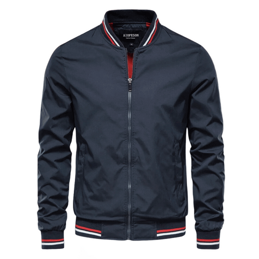 Nokmo | Men's Lightweight Bomber Jacket with Striped Collar