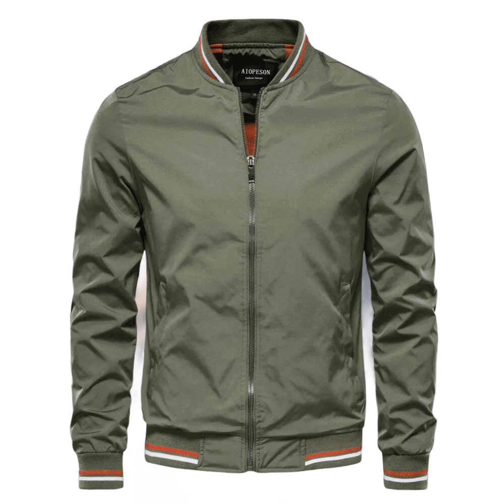 Nokmo | Men's Lightweight Bomber Jacket with Striped Collar