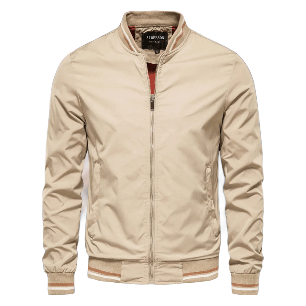 Nokmo | Men's Lightweight Bomber Jacket with Striped Collar