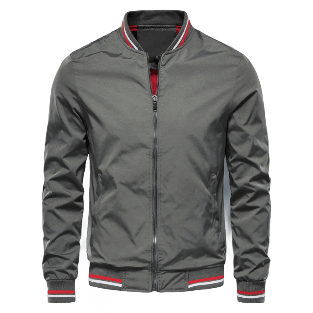 Nokmo | Men's Lightweight Bomber Jacket with Striped Collar