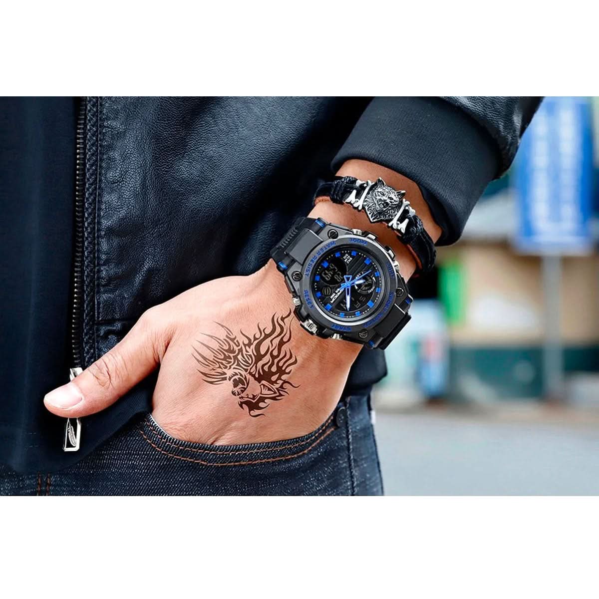 Nokmo | Men’s Military Watch with Analog Digital Display and Features