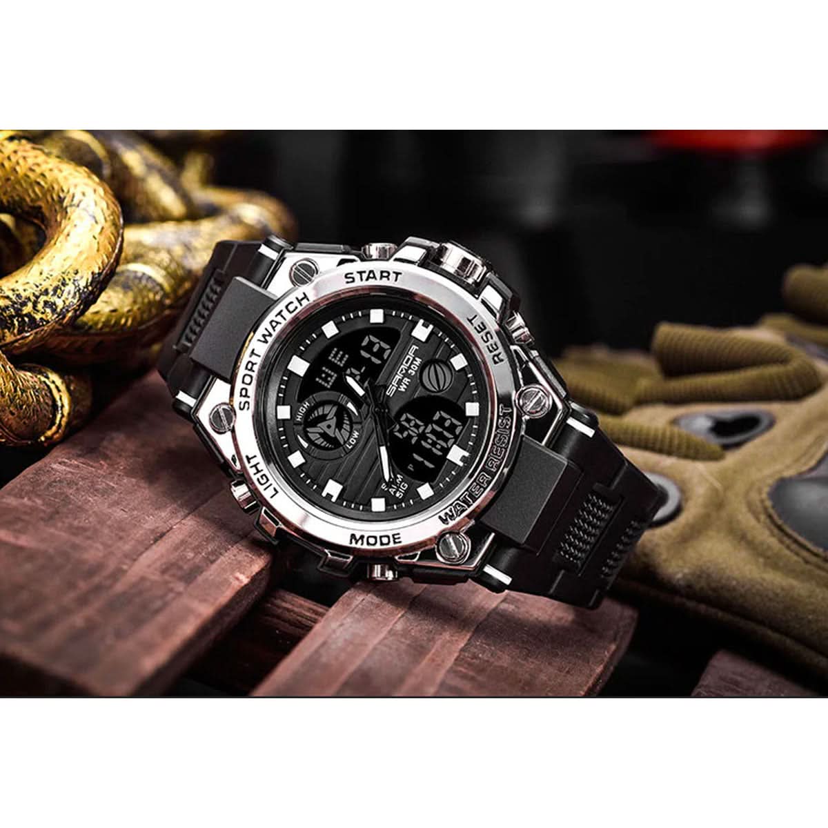 Nokmo | Men’s Military Watch with Analog Digital Display and Features