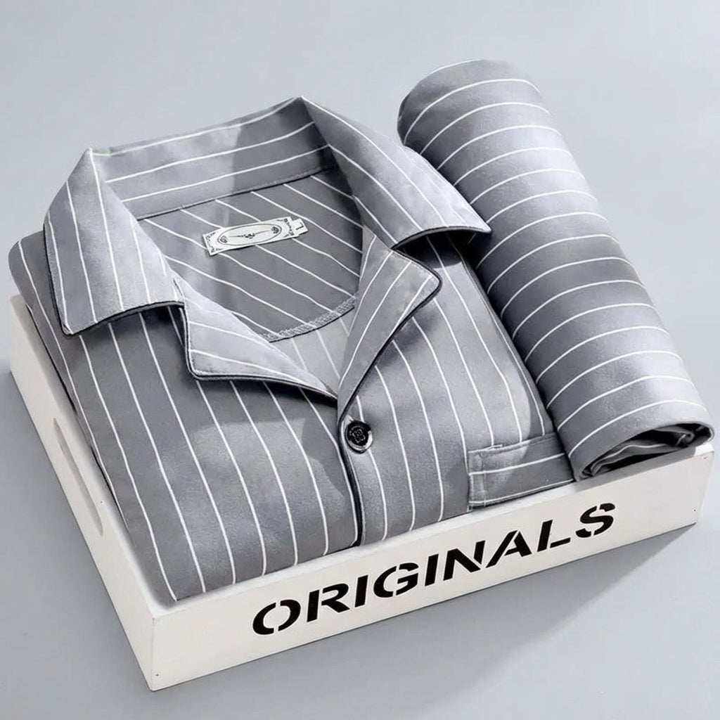 Nokmo | Men's Plaid Pyjama Set with Button-Down Shirt