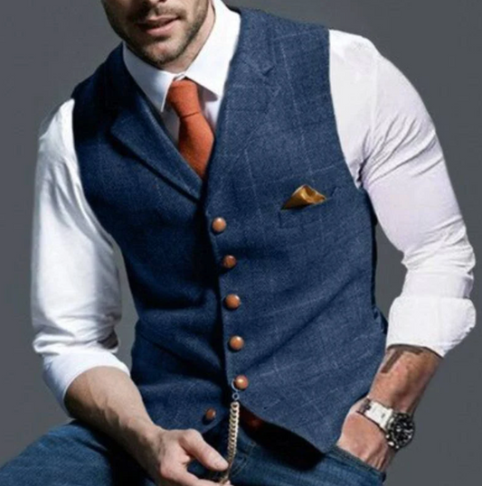 Nokmo | Men's Plaid Vest with Button Front