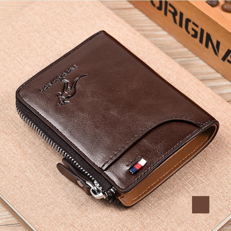 Nokmo | Men's RFID Blocking Bifold Wallet with Zipper Pocket