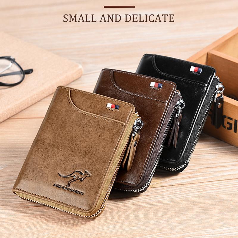 Nokmo | Men's RFID Blocking Bifold Wallet with Zipper Pocket