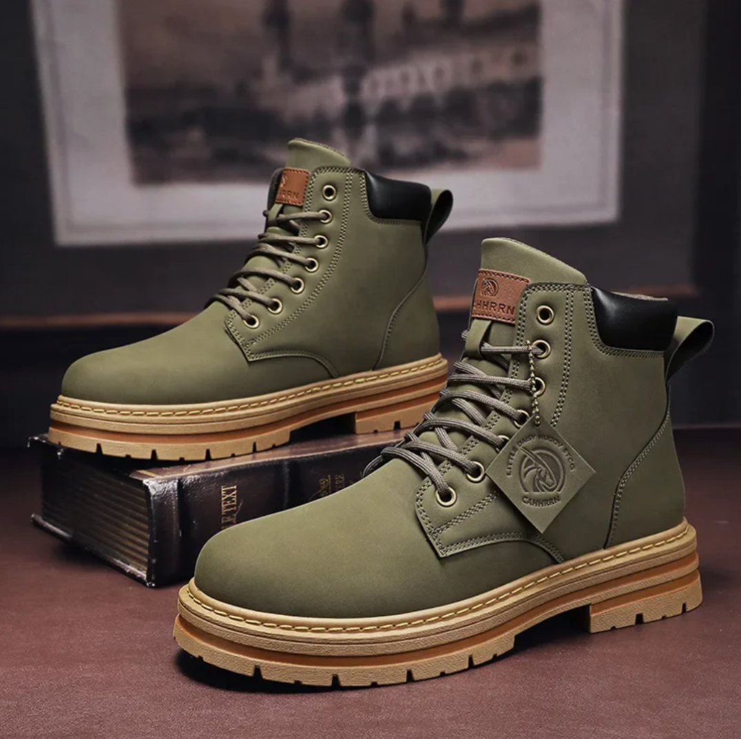 Nokmo | Men's Shoes with Laces | Comfortable Leather Shoes with Supportive Soles | Black