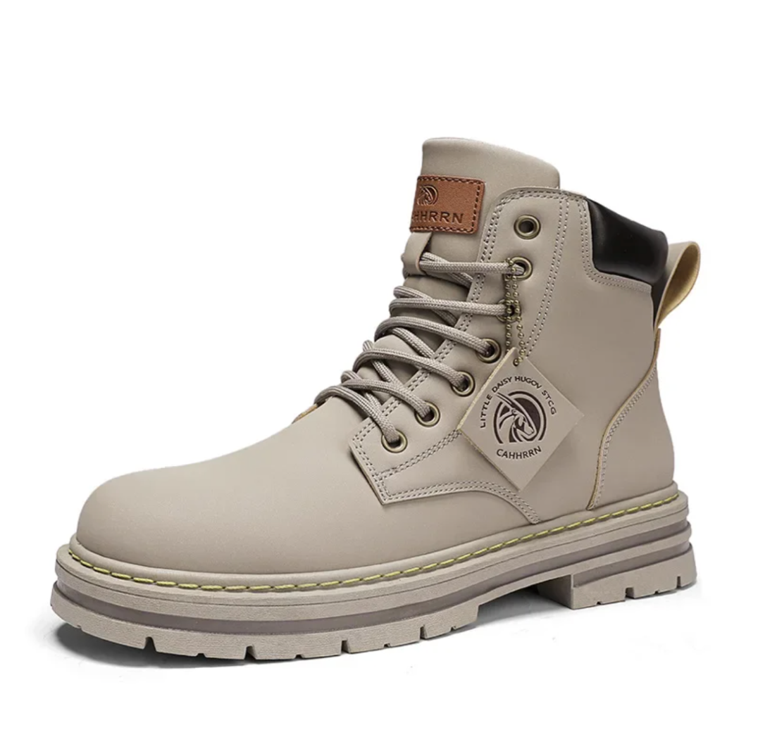 Nokmo | Men's Shoes with Laces | Comfortable Leather Shoes with Supportive Soles | Black