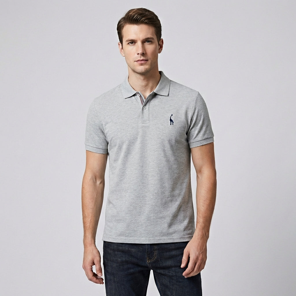 Nokmo | Men's Short Sleeve Polo Shirt with Embroidered Detail