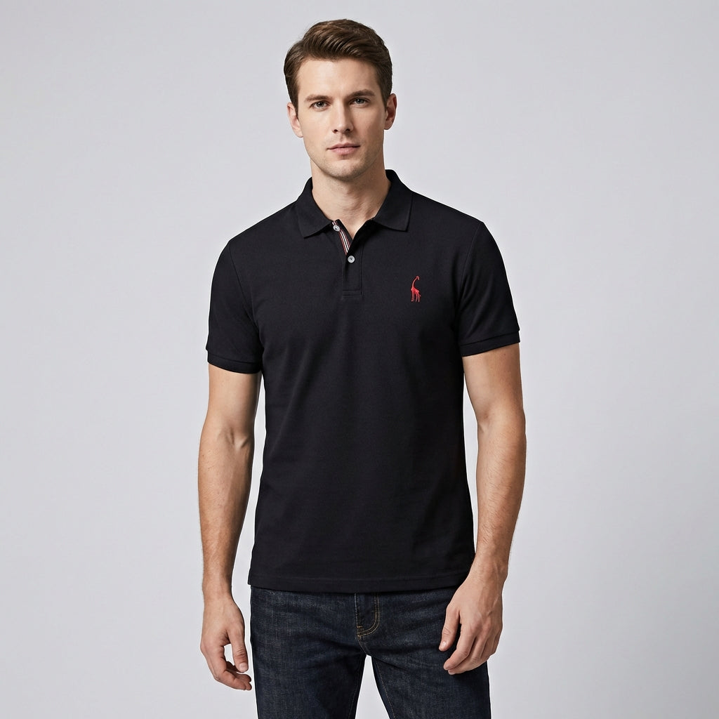 Nokmo | Men's Short Sleeve Polo Shirt with Embroidered Detail