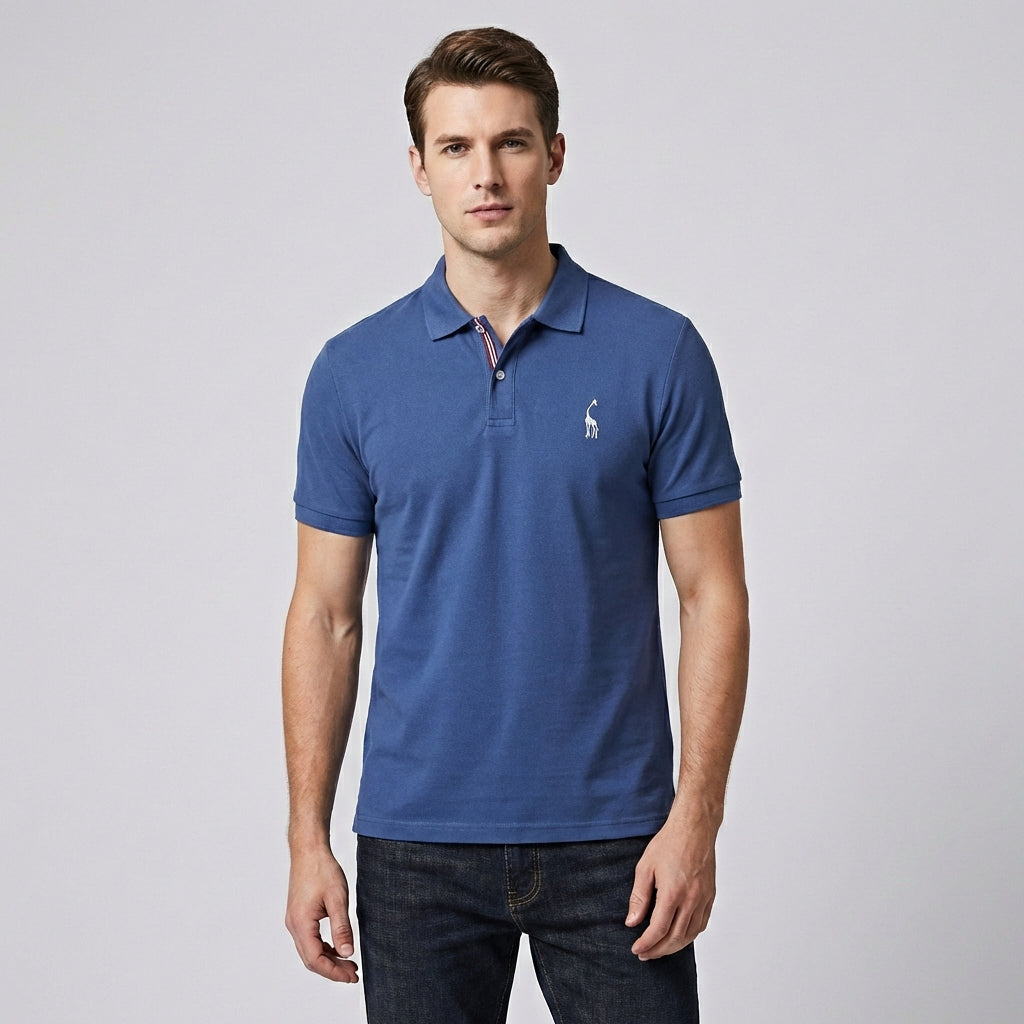 Nokmo | Men's Short Sleeve Polo Shirt with Embroidered Detail