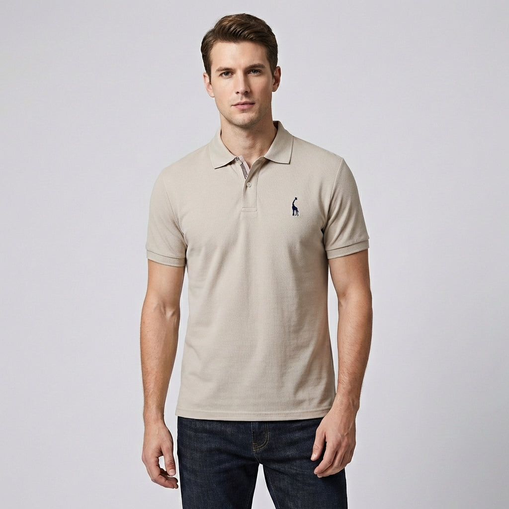 Nokmo | Men's Short Sleeve Polo Shirt with Embroidered Detail