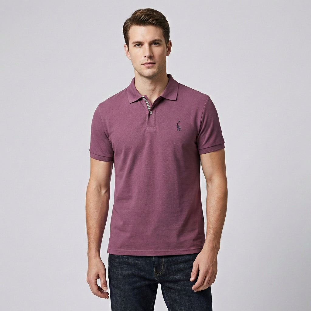 Nokmo | Men's Short Sleeve Polo Shirt with Embroidered Detail