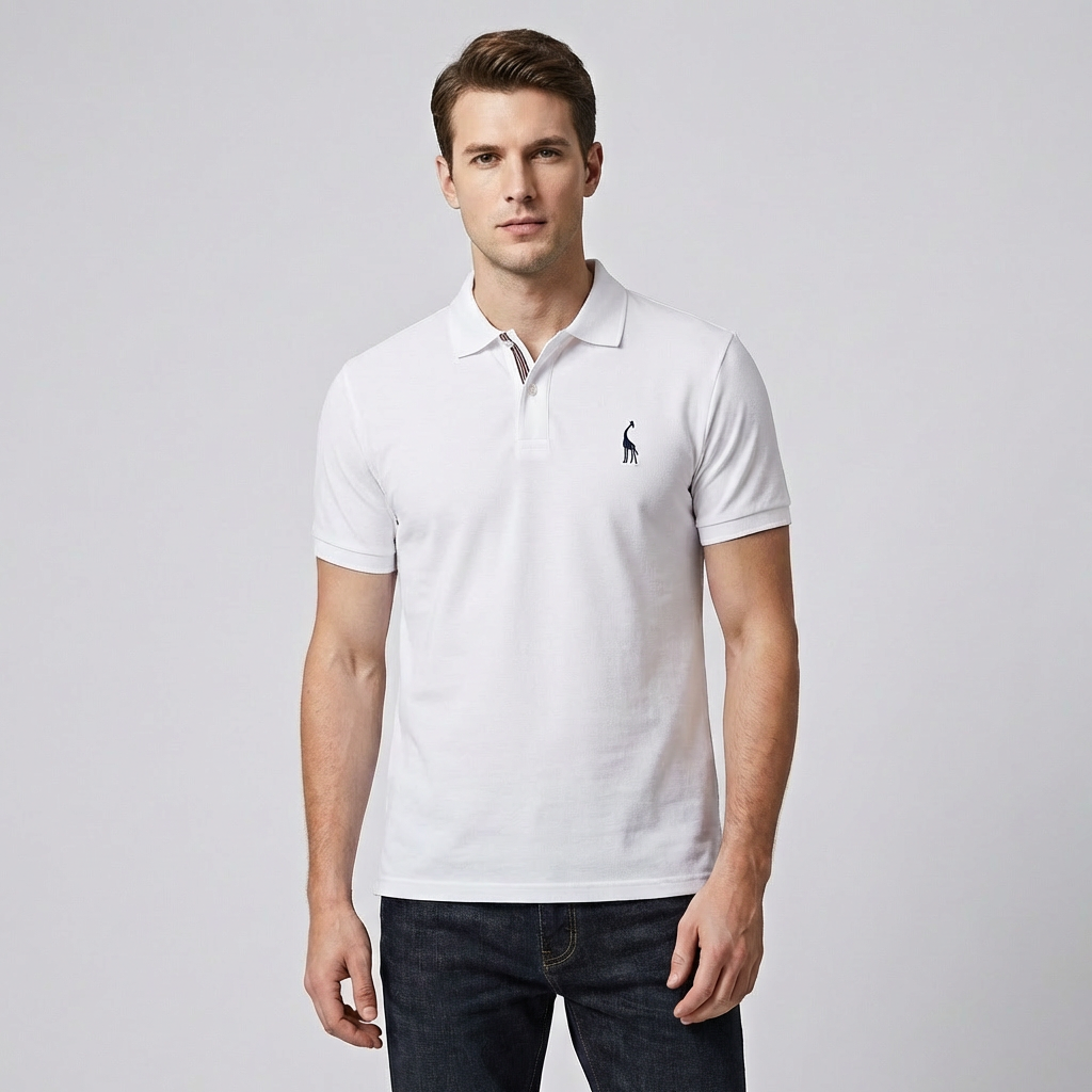 Nokmo | Men's Short Sleeve Polo Shirt with Embroidered Detail