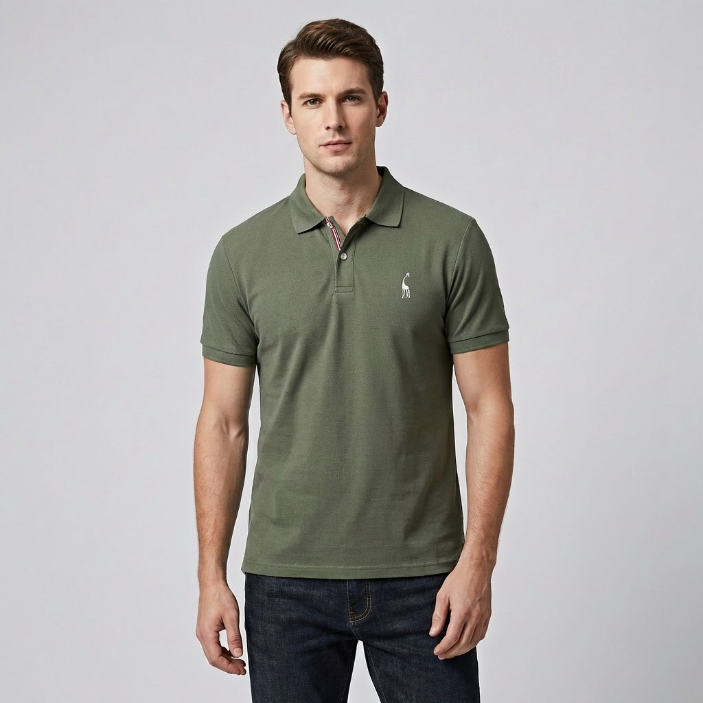Nokmo | Men's Short Sleeve Polo Shirt with Embroidered Detail