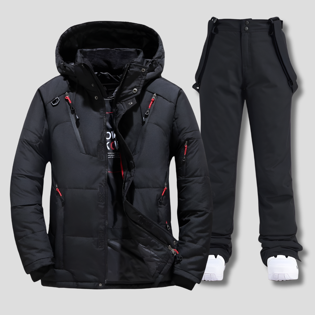 Nokmo | Men's Ski Suit with Hooded Puffer Jacket and Insulated Pants