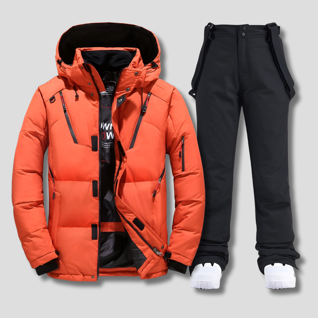 Nokmo | Men's Ski Suit with Hooded Puffer Jacket and Insulated Pants