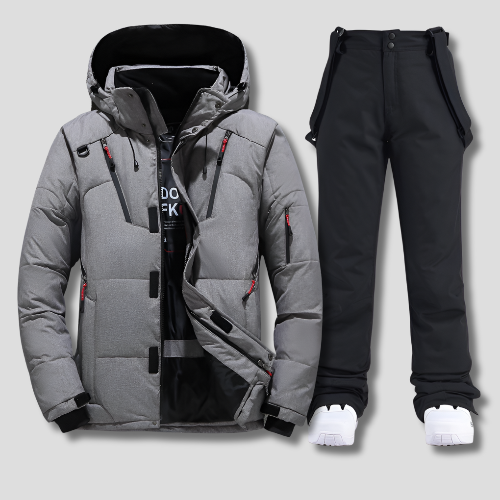 Nokmo | Men's Ski Suit with Hooded Puffer Jacket and Insulated Pants