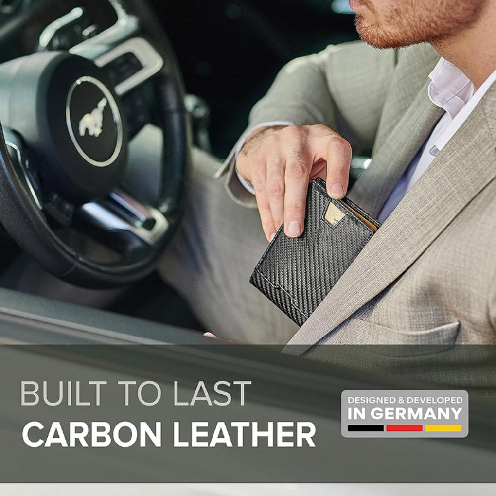 Nokmo | Men's Slim Carbon Fiber Wallet with Money Clip