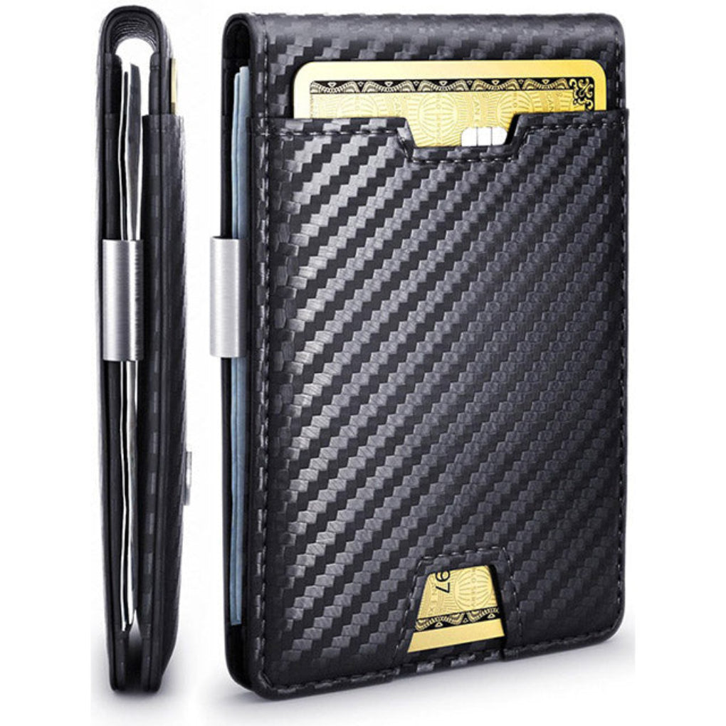 Nokmo | Men's Slim Carbon Fiber Wallet with Money Clip
