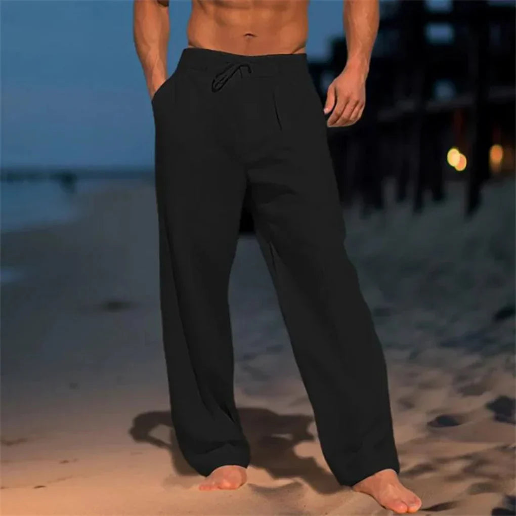Nokmo | Men's Wide Leg Trousers with Drawstring Waist