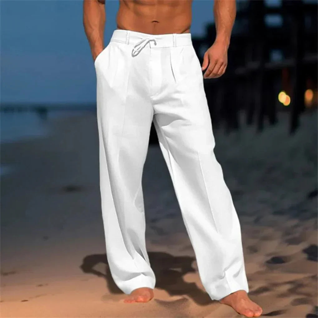 Nokmo | Men's Wide Leg Trousers with Drawstring Waist