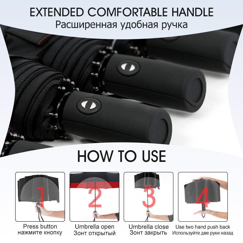 Nokmo | Men's Windproof Folding Umbrella with Automatic Open