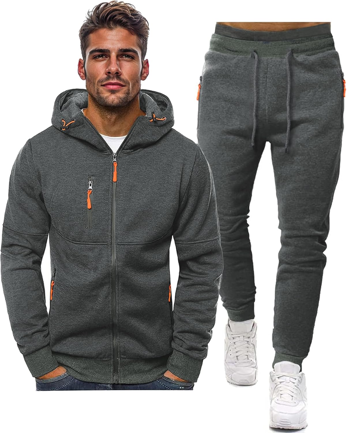Nokmo | Men's Zip-Up Hoodie and Jogger Tracksuit
