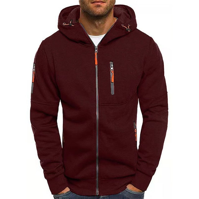 Nokmo | Men's Zip-Up Hoodie with Zipper Pockets