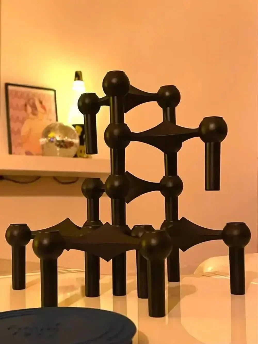 Nokmo | Metal Candle Holder – Modular Molecular Design, Table & Decor