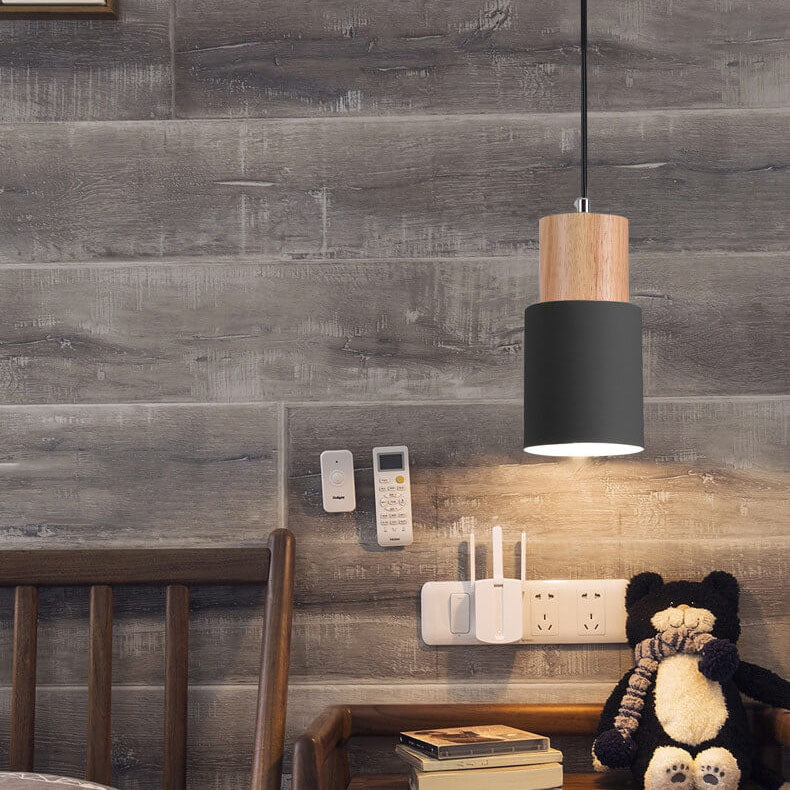 Nokmo | Metal Wood Pendant Light | Modern Industrial Design