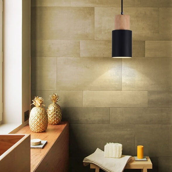 Nokmo | Metal Wood Pendant Light | Modern Industrial Design