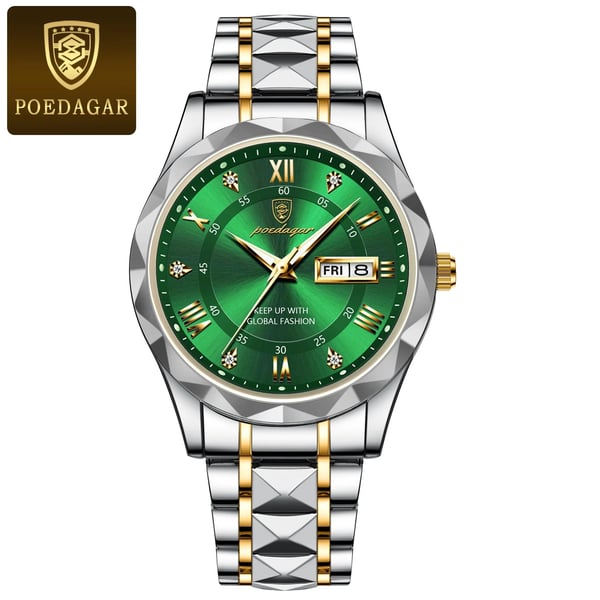 Nokmo Model 615 | Luxury Men's Watch | Japanese MIYOTA Quartz Movement | 316L Stainless Steel Case | Hardlex Crystal Glass | 3 ATM Waterproof | Luminous Indices & Date