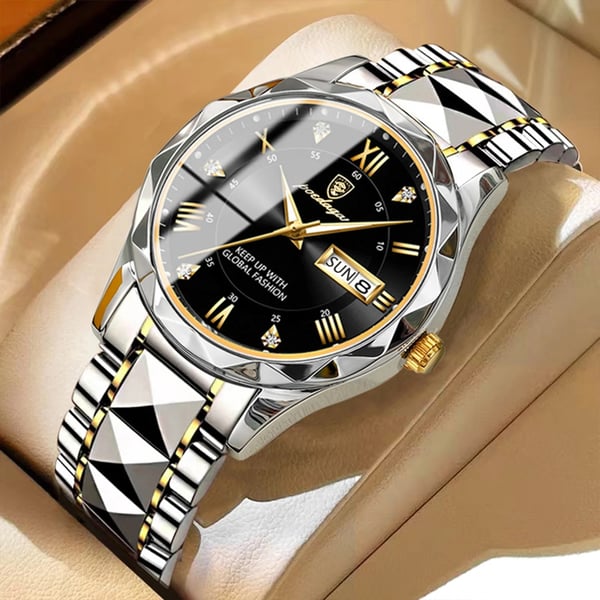 Nokmo Model 615 | Luxury Men's Watch | Japanese MIYOTA Quartz Movement | 316L Stainless Steel Case | Hardlex Crystal Glass | 3 ATM Waterproof | Luminous Indices & Date